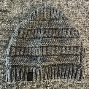 True Religion Charcoal Knit Hat Beanie